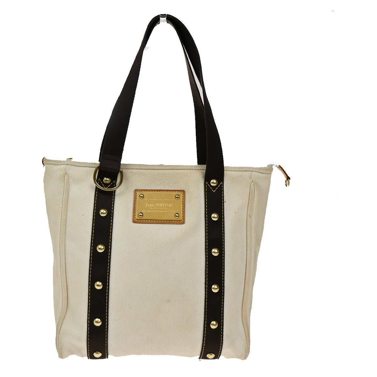 Louis Vuitton Antigua Tote Canvas, WHITE, CANVAS, Tote bag