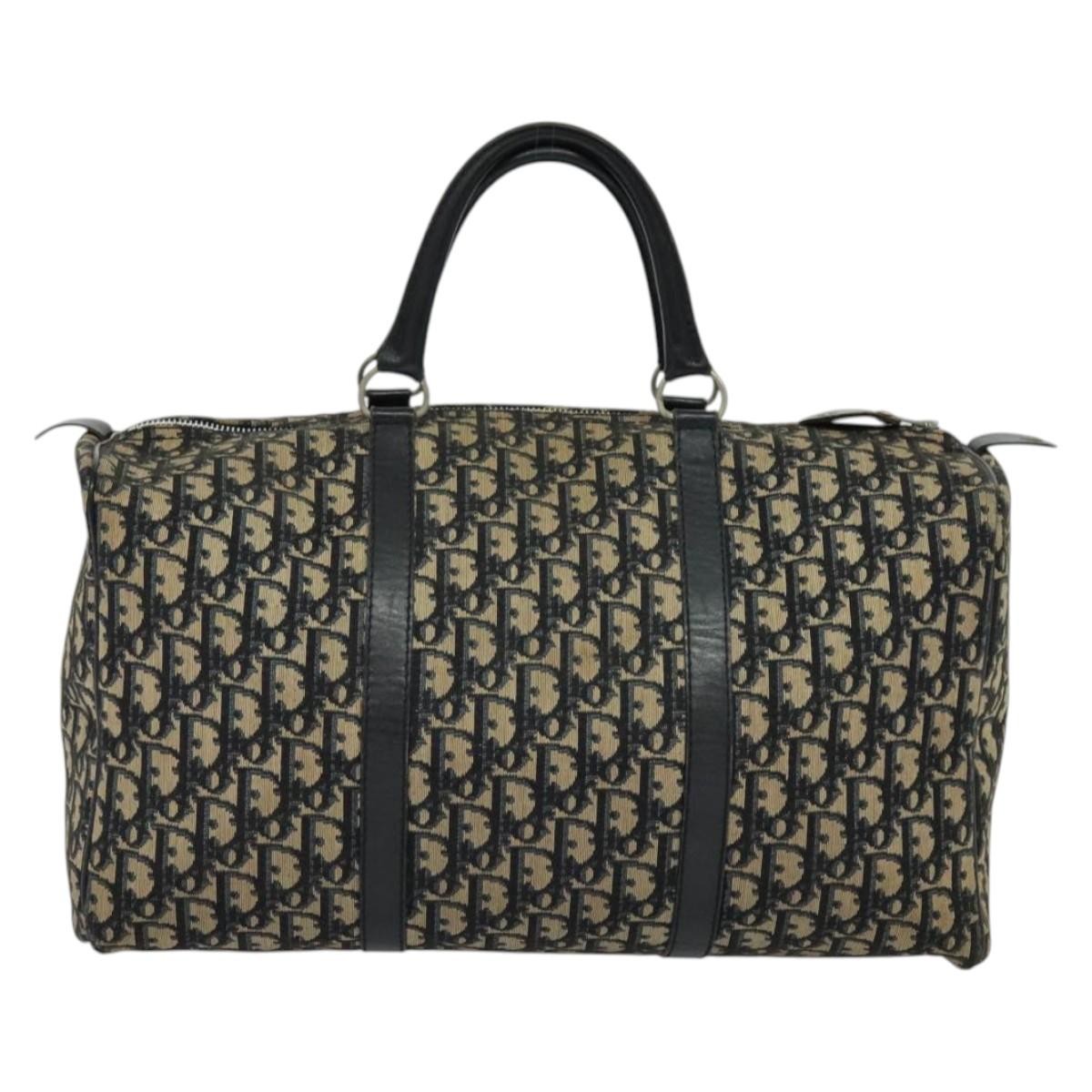 Christian Dior Vintage Trotter Boston Bag Diorissimo Canvas, NAVY, CANVAS, Travel bag