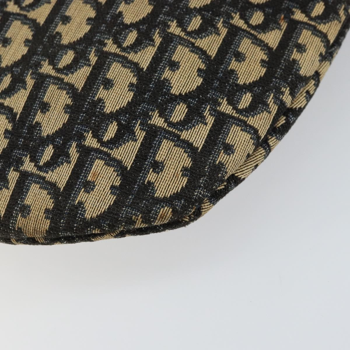 Christian Dior Vintage Trotter Shoulder Bag Canvas, NAVY, CANVAS, Shoulder bag