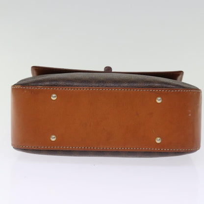 Celine Vintage Convertible Top Handle Bag Macadam Coated Canvas, BROWN, CANVAS, Handbag