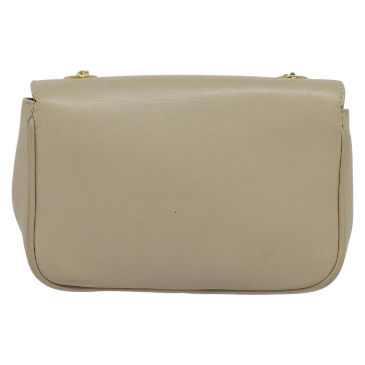Celine Shoulder Bag Leather, BEIGE, LEATHER, Shoulder bag