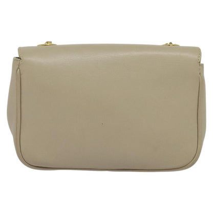 Celine Shoulder Bag Leather, BEIGE, LEATHER, Shoulder bag