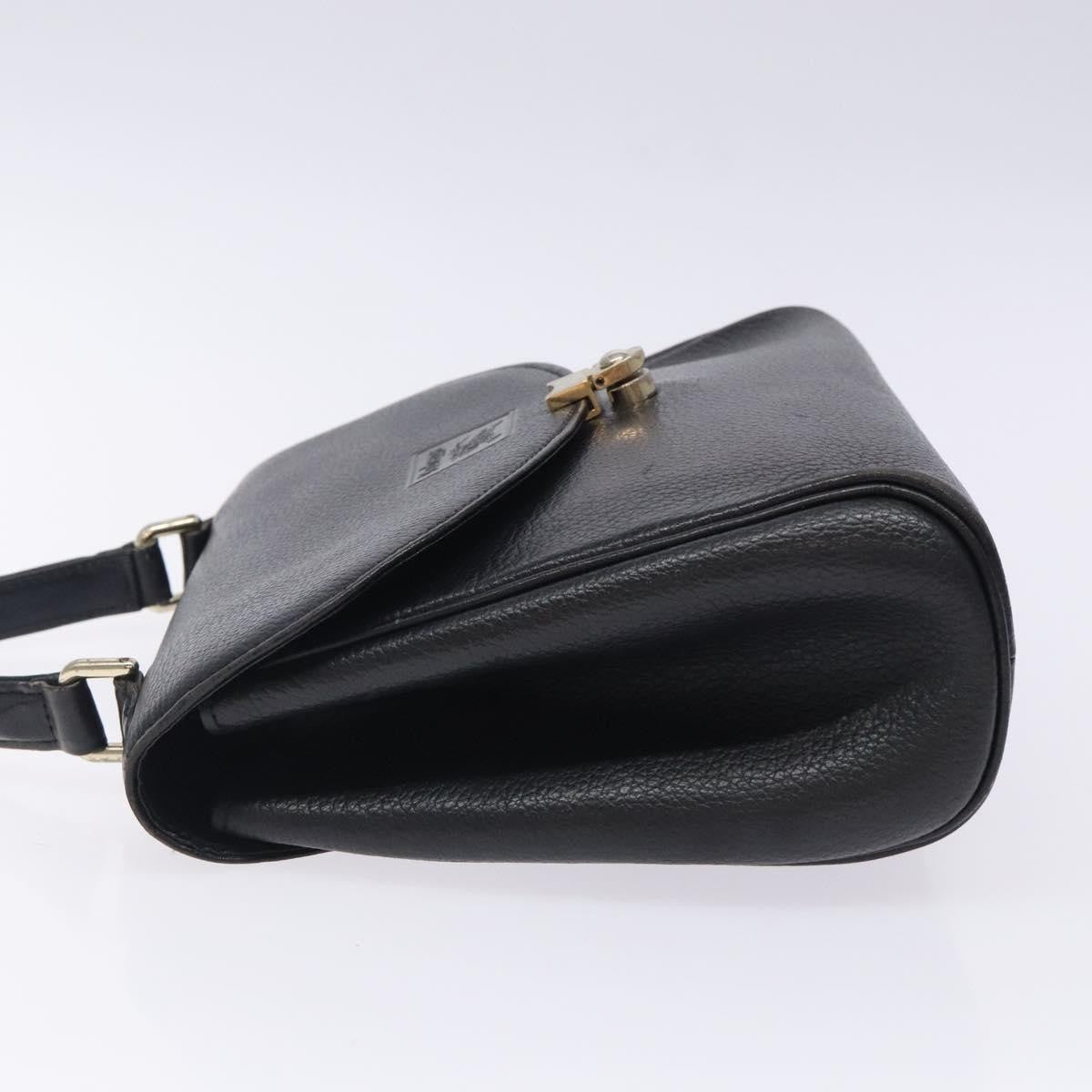 Burberry Vintage Handbag Leather, BLACK, LEATHER, Handbag