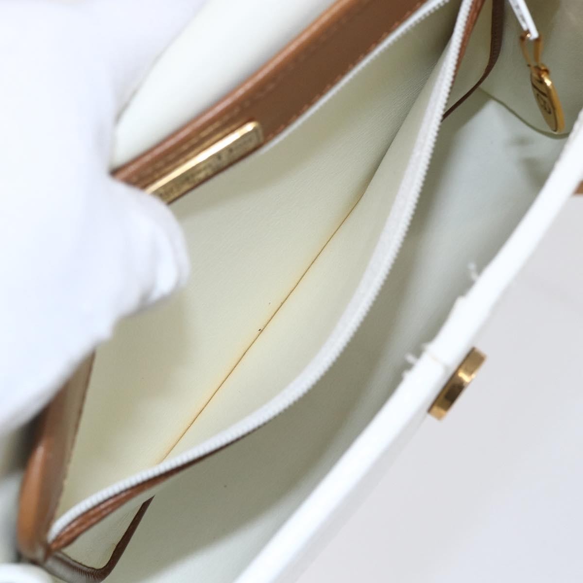 Christian Dior Vintage CD Logo Shoulder Bag Leather, WHITE, LEATHER, Shoulder bag