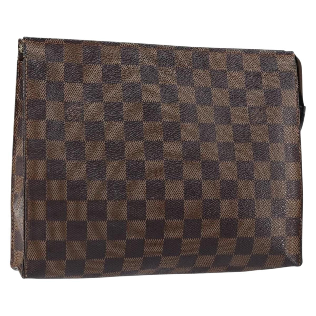Louis Vuitton Toiletry Pouch Damier, BROWN, CANVAS, Clutche & pouche