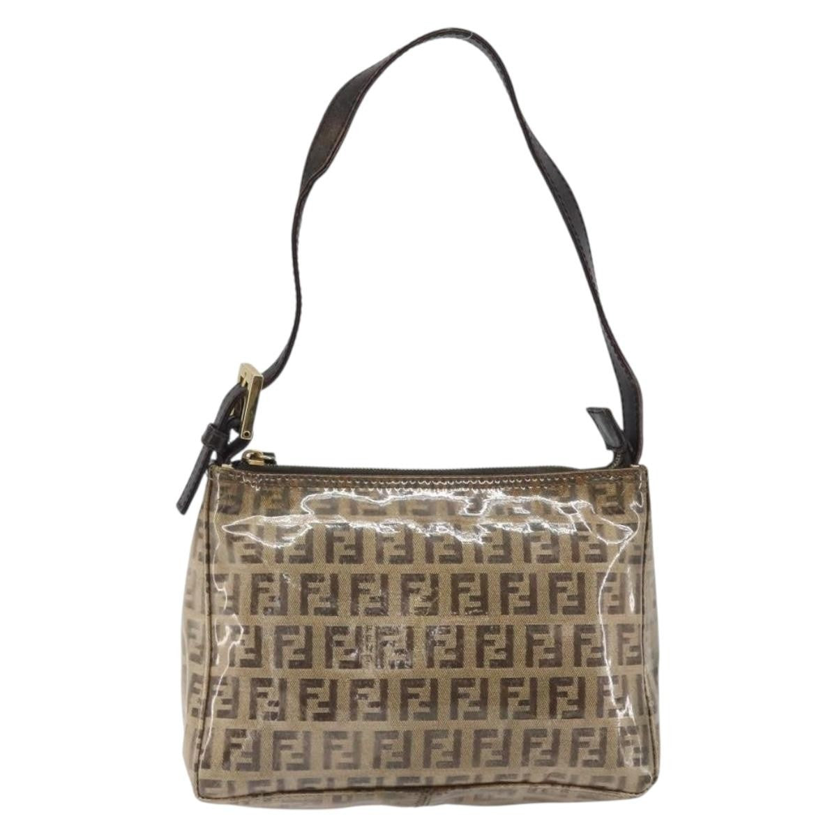 Fendi Vintage Shoulder Bag Zucca Canvas, BEIGE, PVC, Shoulder bag