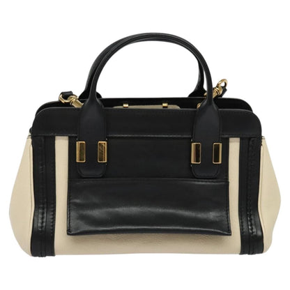 Chloe Alice Satchel Leather, WHITE, LEATHER, Handbag