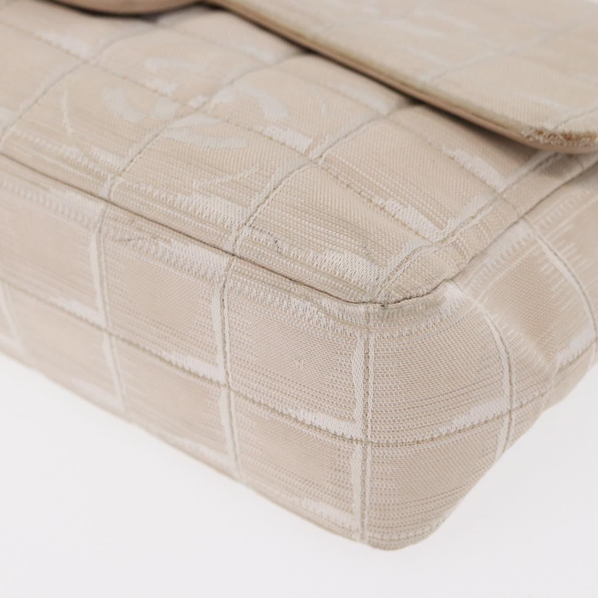 Chanel Travel Line Flap Bag Canvas, BEIGE, CANVAS, Shoulder bag