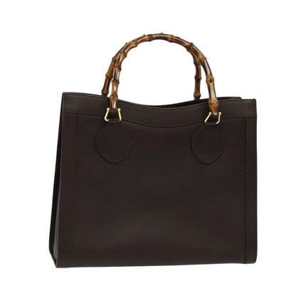 Gucci Bamboo Handle Tote Leather, BROWN, LEATHER, Tote bag