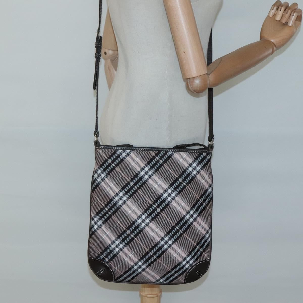 Burberry Nova Check Blue Label Canvas, PINK, CANVAS, Shoulder bag