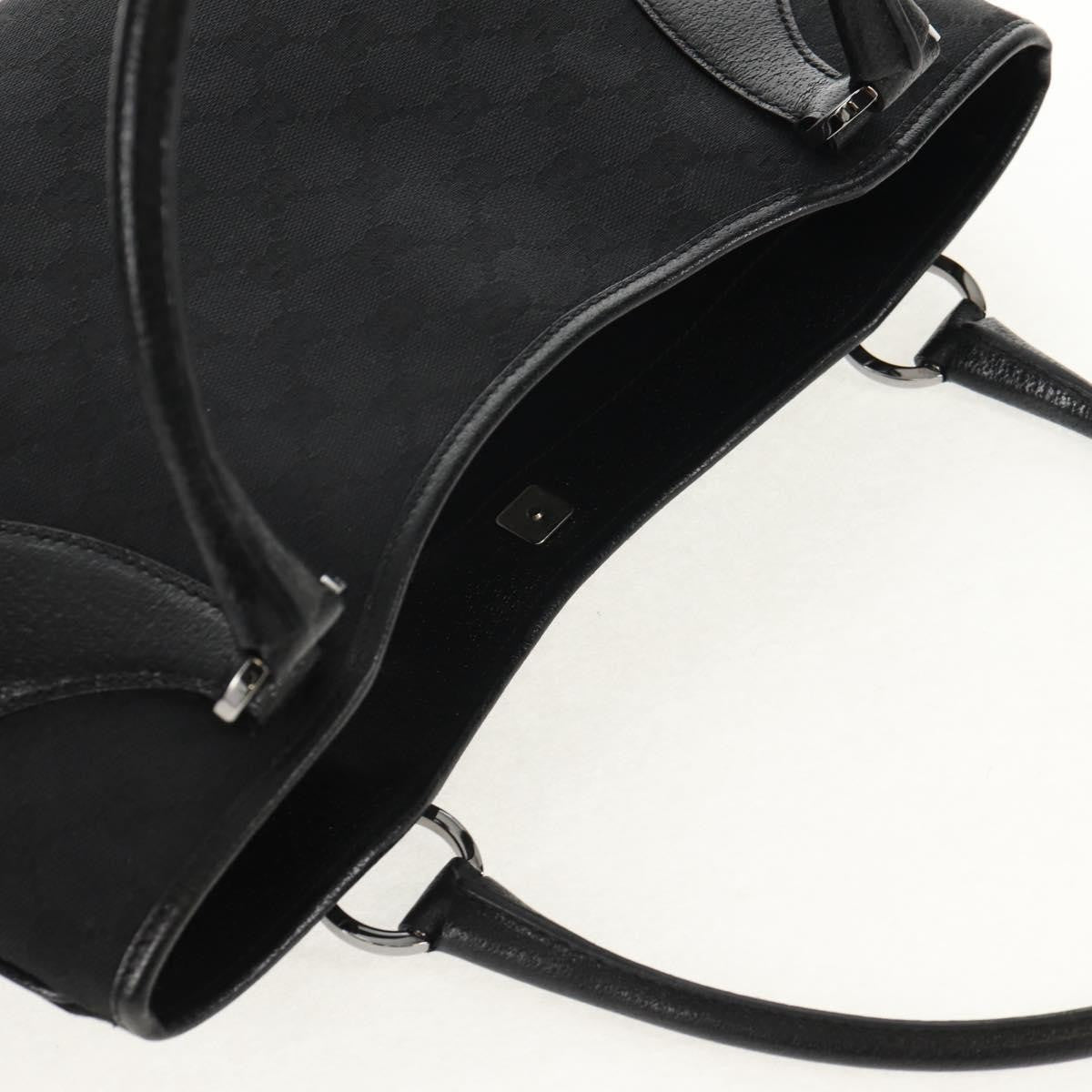 Gucci Vintage Ring Tote GG Canvas with Leather, BLACK, CANVAS, Handbag