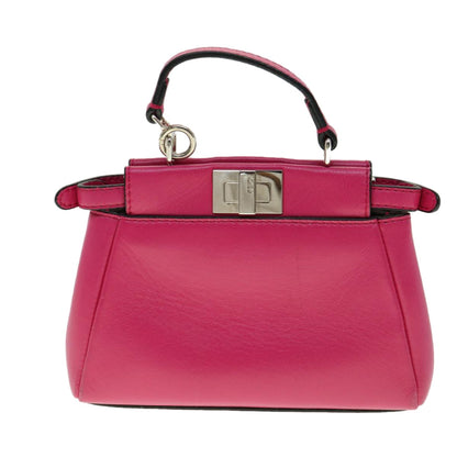Fendi Peekaboo Bag Leather, PINK, LEATHER, Handbag