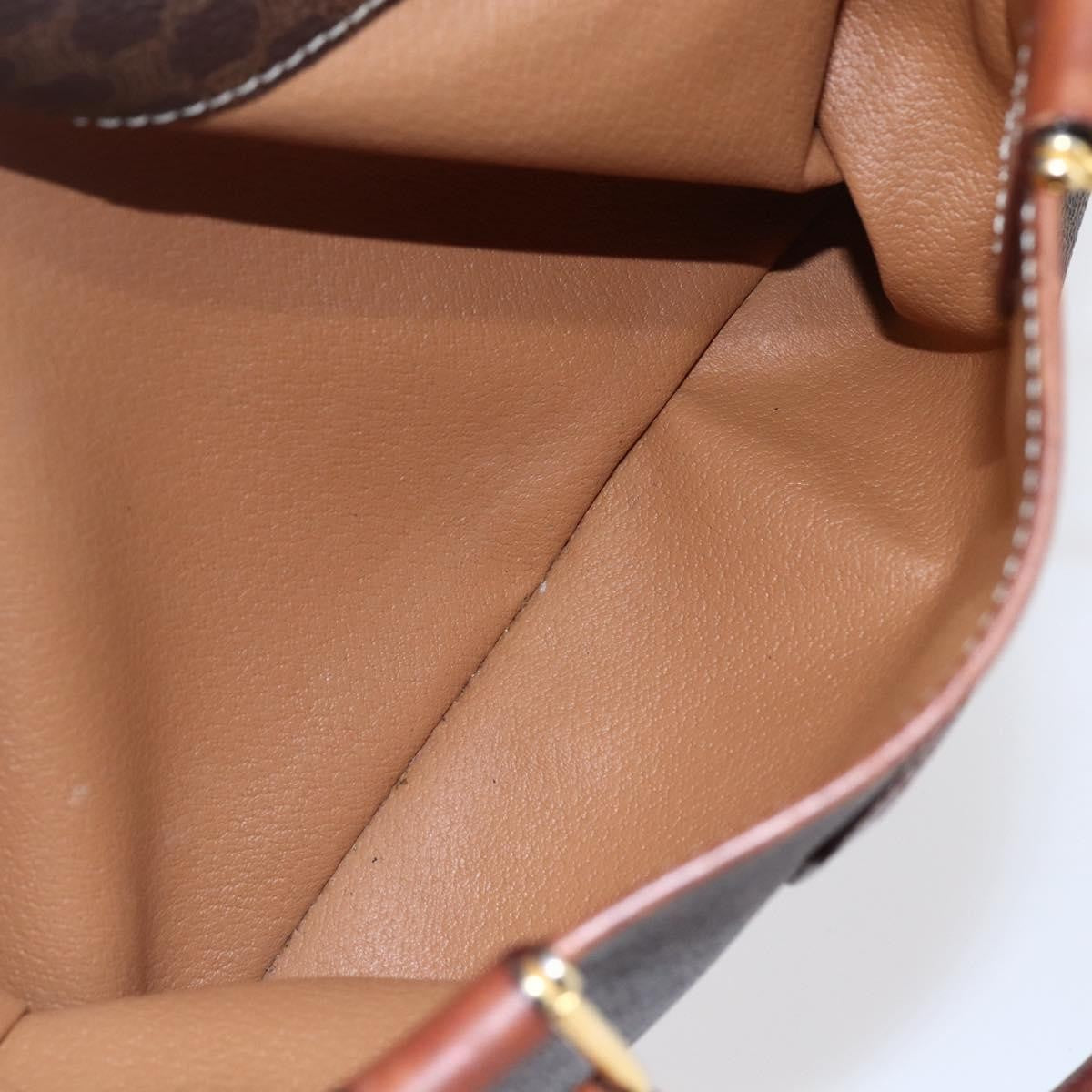 Celine Vintage Macadam Handbag Canvas and Leather, BROWN, CANVAS, Handbag