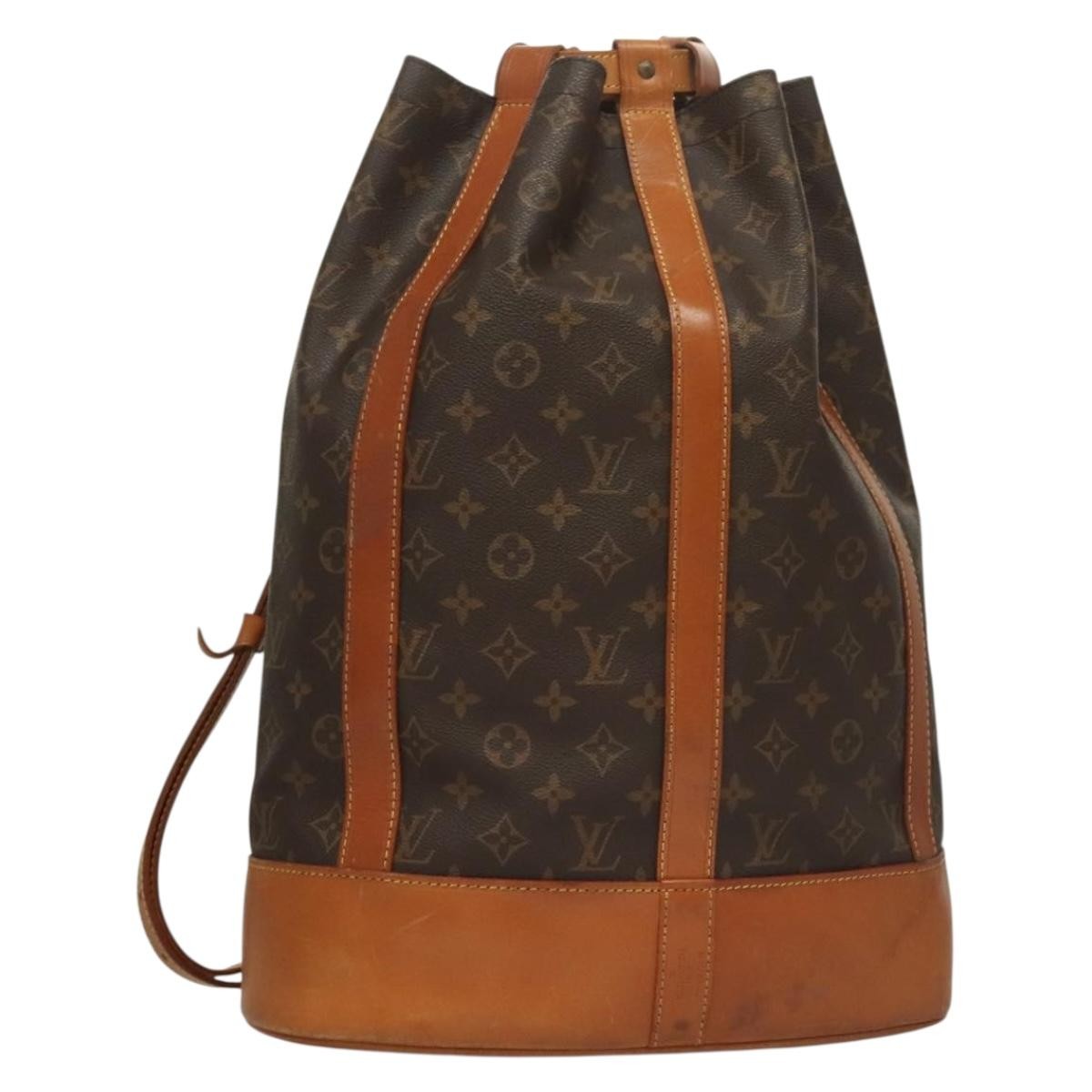 Louis Vuitton Randonnee Backpack Monogram Canvas, BROWN, CANVAS, Shoulder bag