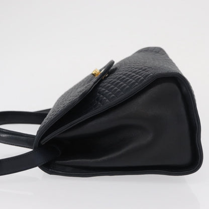 Bally Vintage Handbag Quilted Leather, NAVY, LEATHER, Handbag