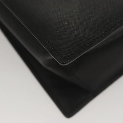 Salvatore Ferragamo Double Gancini Top Handle Bag Saffiano Leather, BLACK, LEATHER, Handbag