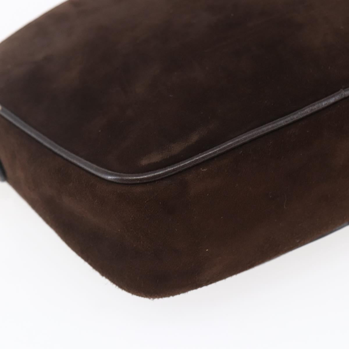 Salvatore Ferragamo Gancini Shoulder Bag Suede, BROWN, SUEDE, Shoulder bag