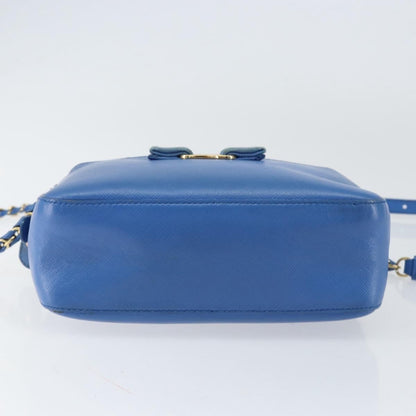 Salvatore Ferragamo Vala Chain Shoulder bag Leather, BLUE, LEATHER, Shoulder bag