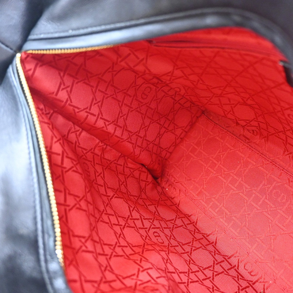 Christian Dior Vintage Lady Dior Bag Cannage Quilt Lambskin, BLACK, LEATHER, Handbag