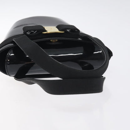 Salvatore Ferragamo Vara Bow Top Handle Bucket Bag Patent Leather, BLACK, PATENT_LEATHER, Handbag