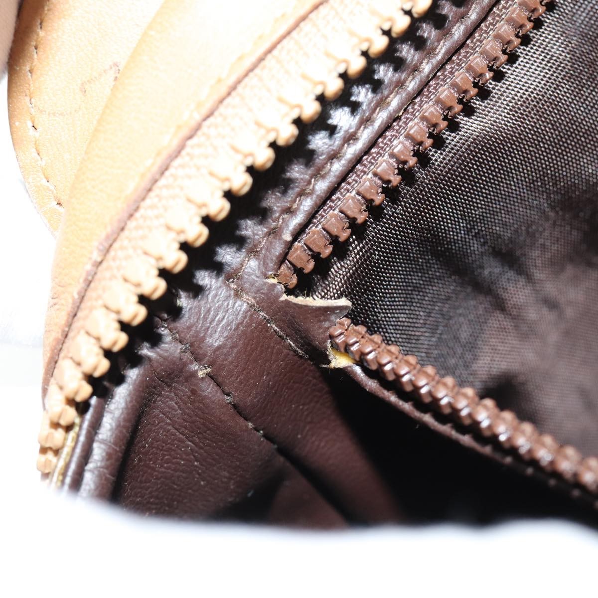 Celine Macadam Shoulder Bag Canvas, BEIGE, CANVAS, Shoulder bag