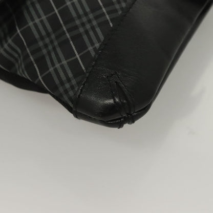 Burberry Front Pocket Messenger Bag Haymarket Canvas, BLACK, CANVAS, Shoulder bag