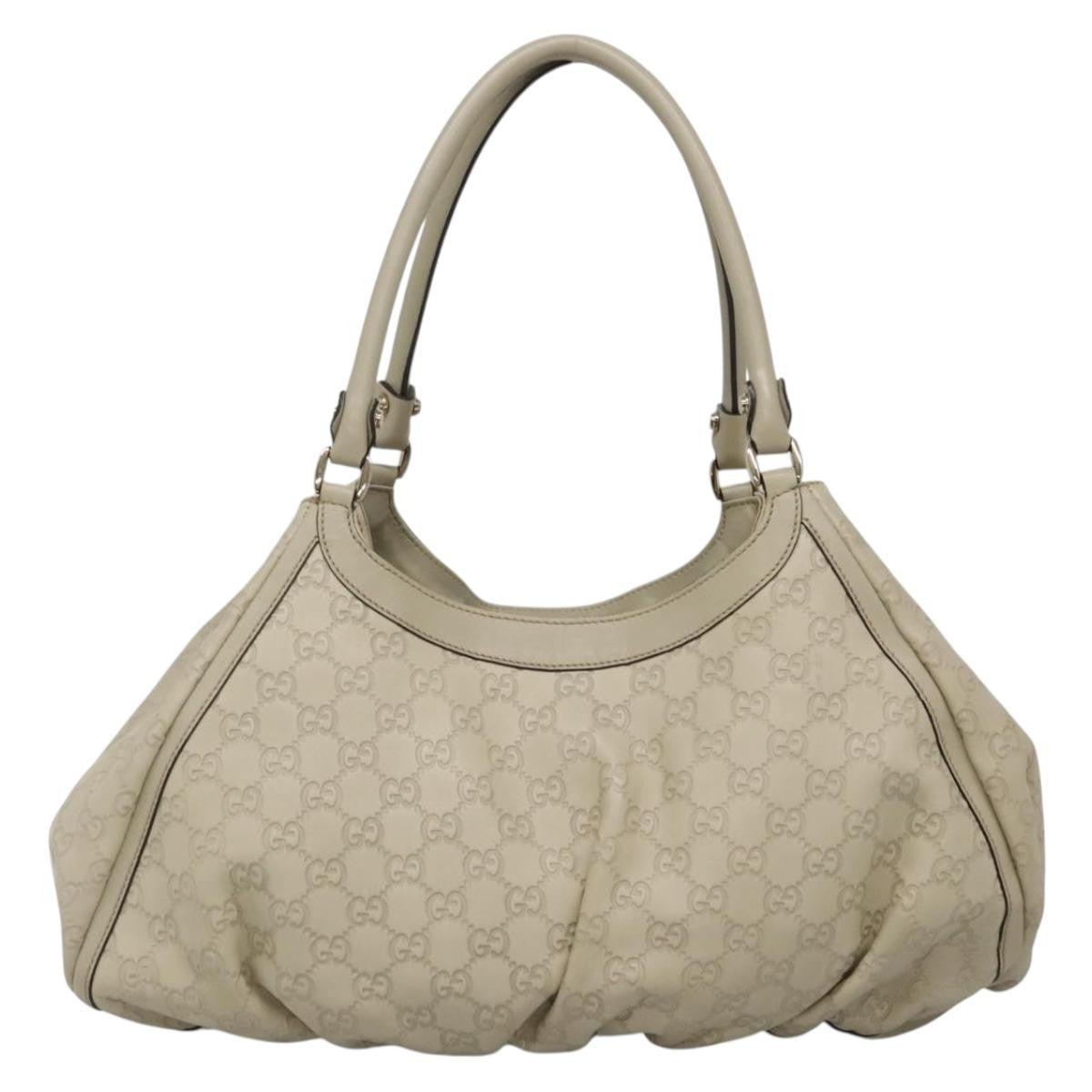 Gucci D Ring Hobo Guccissima Leather, WHITE, LEATHER, Handbag