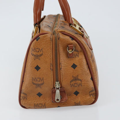 MCM Visetos Handbag Canvas and Leather, BROWN, CANVAS, Handbag
