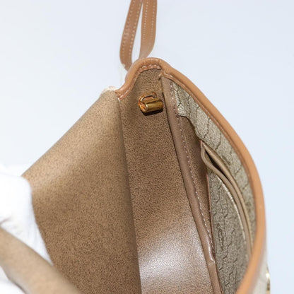 Christian Dior Vintage Honeycomb Shoulder Bag Canvas and Leather, BEIGE, CANVAS, Shoulder bag