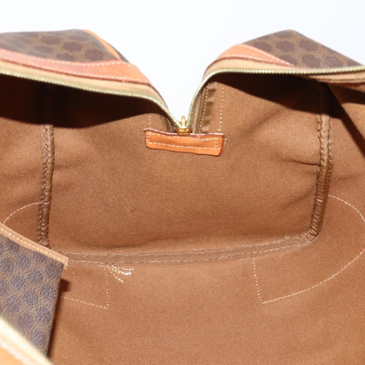 Celine Vintage Duffle Bag Macadam Coated Canvas, BROWN, CANVAS, Travel bag