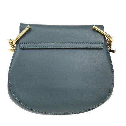 Chloe Drew Crossbody Bag Leather and Suede, BLUE, SUEDE, Shoulder bag