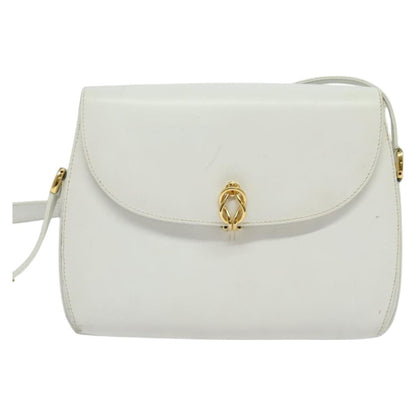Gucci Vintage Flap Crossbody Bag Leather, WHITE, LEATHER, Shoulder bag