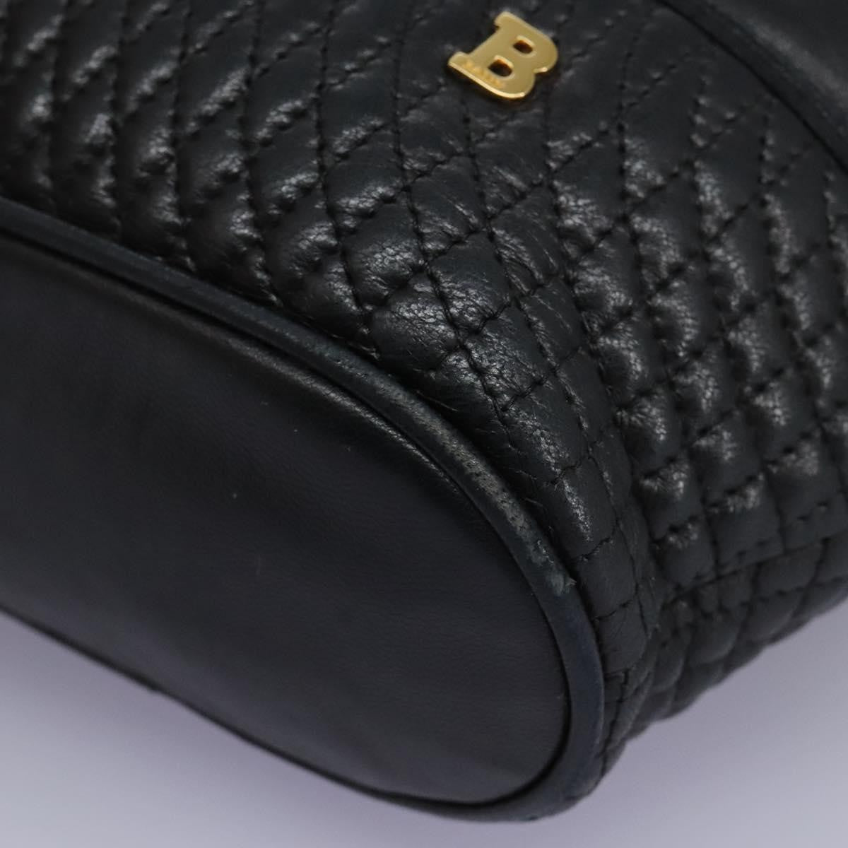 Bally Vintage Handbag Quilted Leather, Black, Leather, Handbag