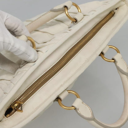 Miu Miu Vintage Tote bag Leather, WHITE, LEATHER, Tote bag