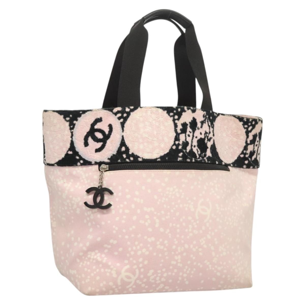 Chanel Biarritz Tote Quilted Canvas, PINK, CANVAS, Tote bag