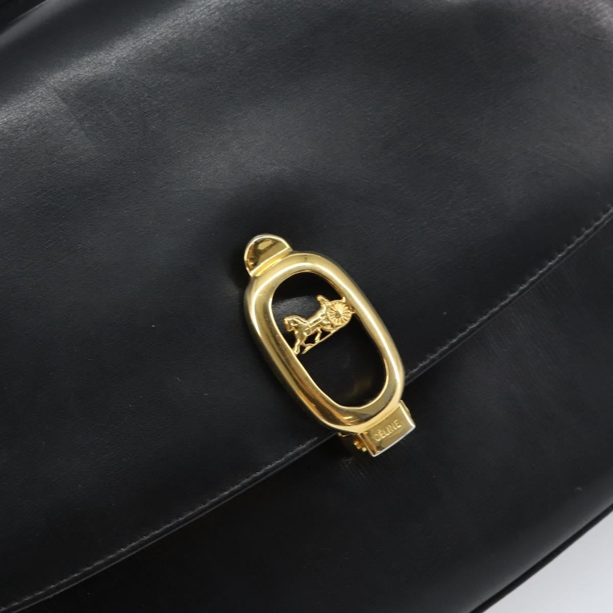 Celine Horse Carriage Shoulder bag Leather, BLACK, LEATHER, Shoulder bag