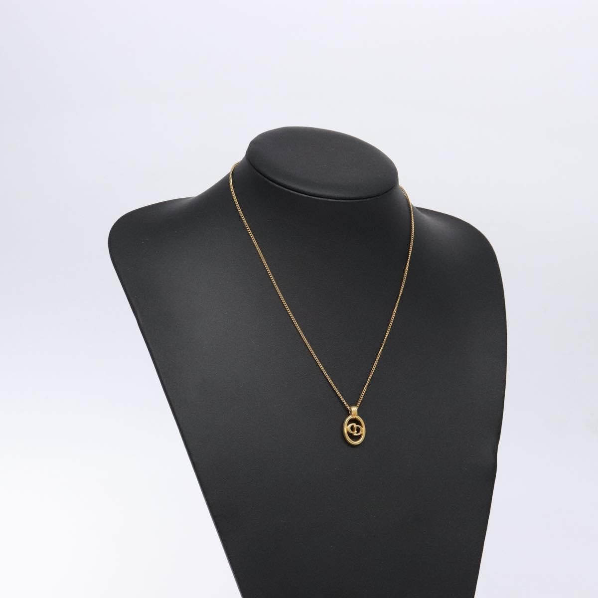 Christian Dior CD Round Pendant Necklace Metal, GOLD, METAL, Necklace