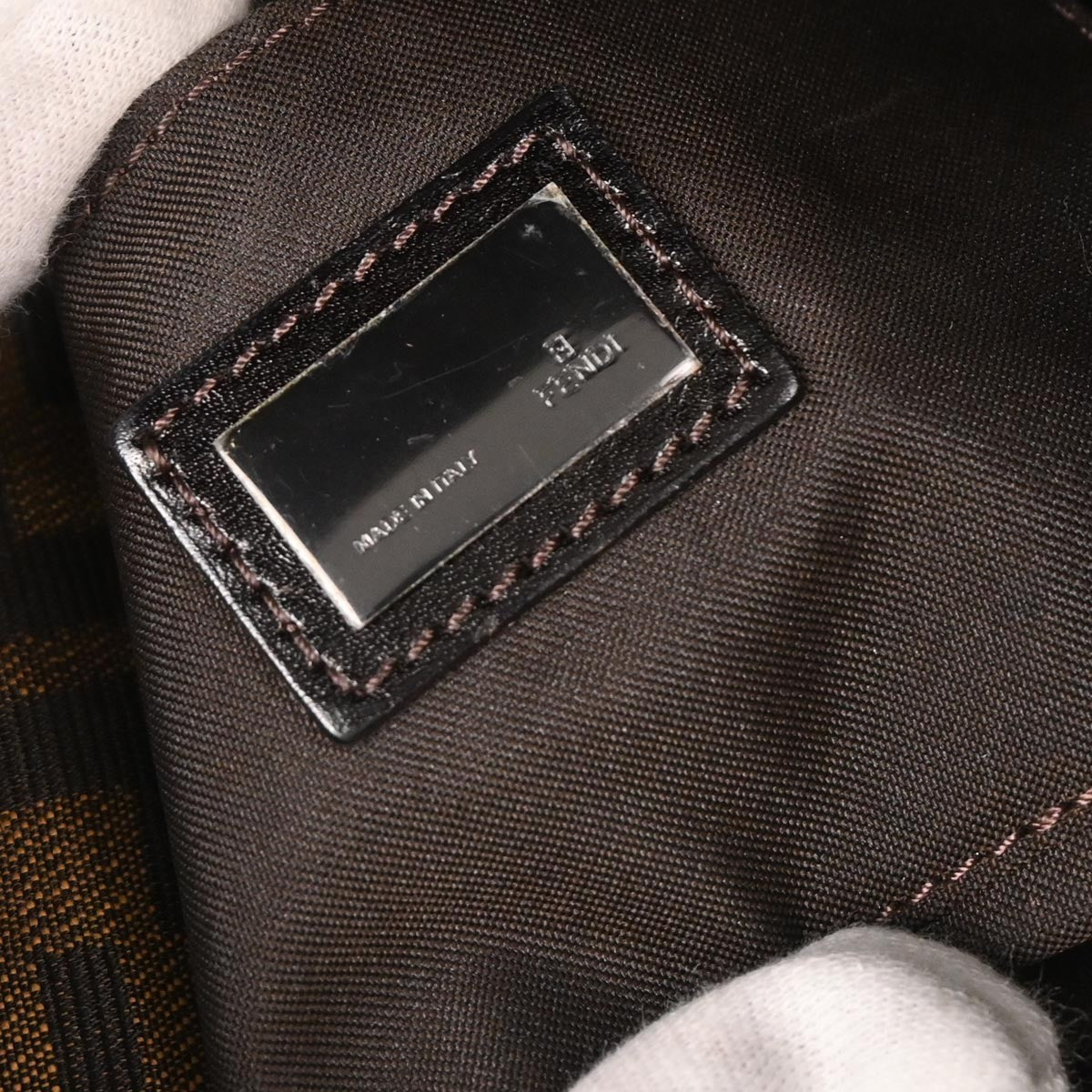 Fendi Baguette Bag Zucca Canvas, BROWN, CANVAS, Handbag