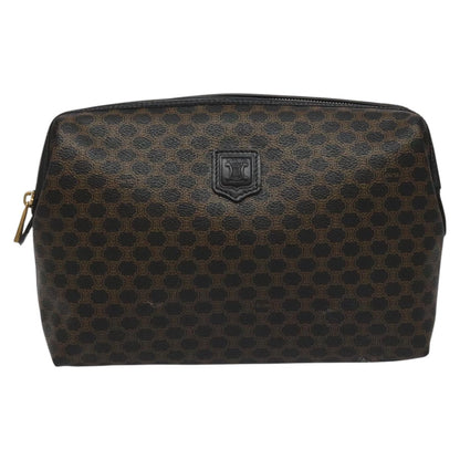 Celine Macadam Pochette Canvas and Leather, BLACK, CANVAS, Clutche & pouche