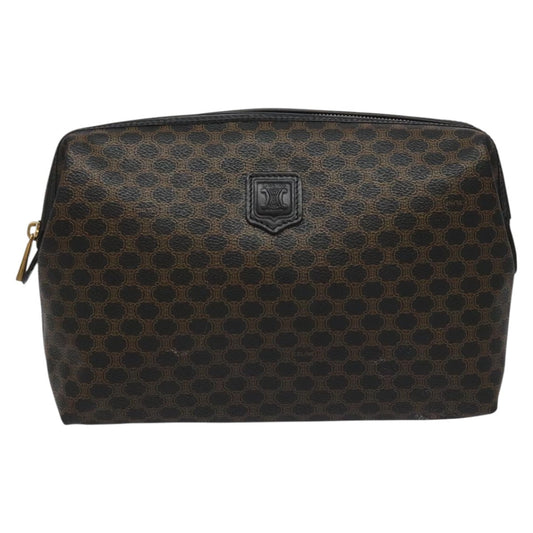 Celine Macadam Pochette Canvas and Leather, BLACK, CANVAS, Clutche & pouche