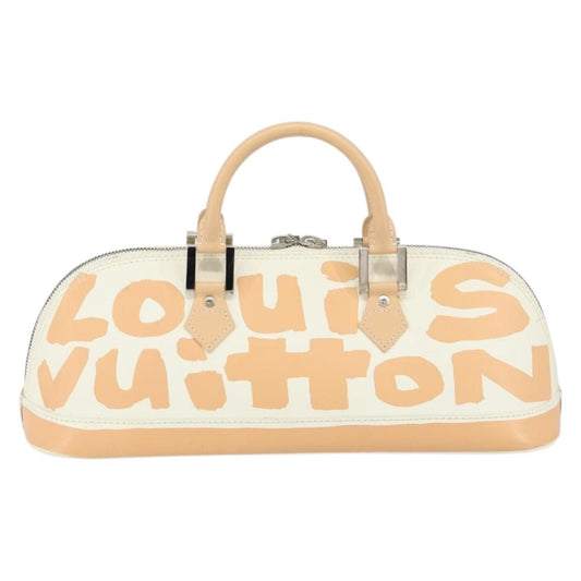 Louis Vuitton Alma Handbag Limited Edition Graffiti Leather, WHITE, CANVAS, Handbag