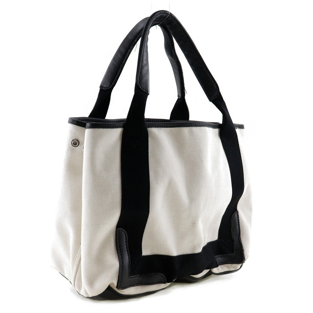 Balenciaga Cabas Tote Canvas and Leather, WHITE, CANVAS, Tote bag