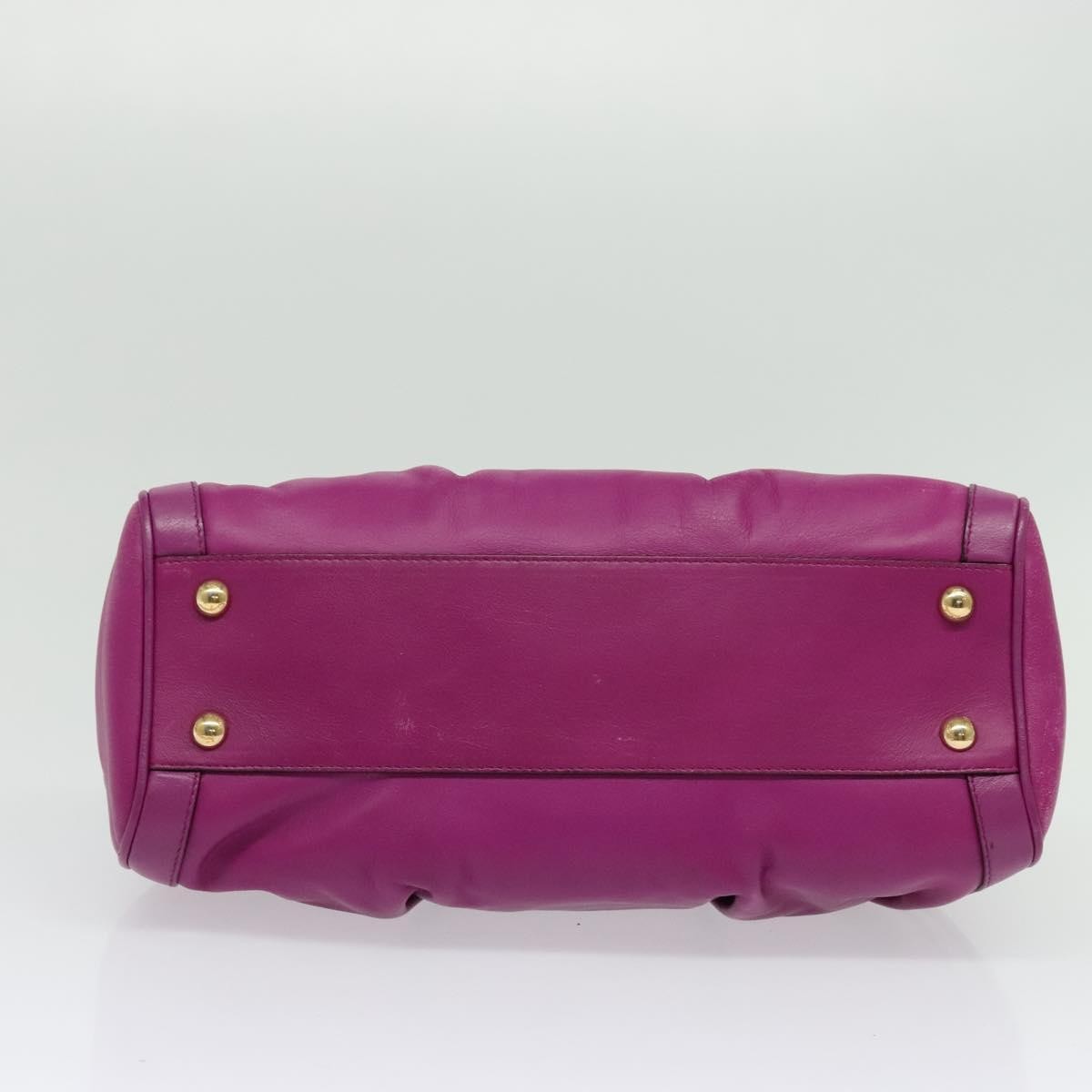 Salvatore Ferragamo Gancini handbag Leather, PURPLE, LEATHER, Handbag