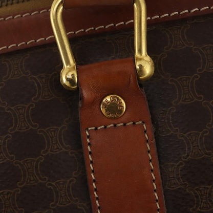 Celine Vintage Macadam Boston bag Canvas and Leather, BROWN, CANVAS, Travel bag