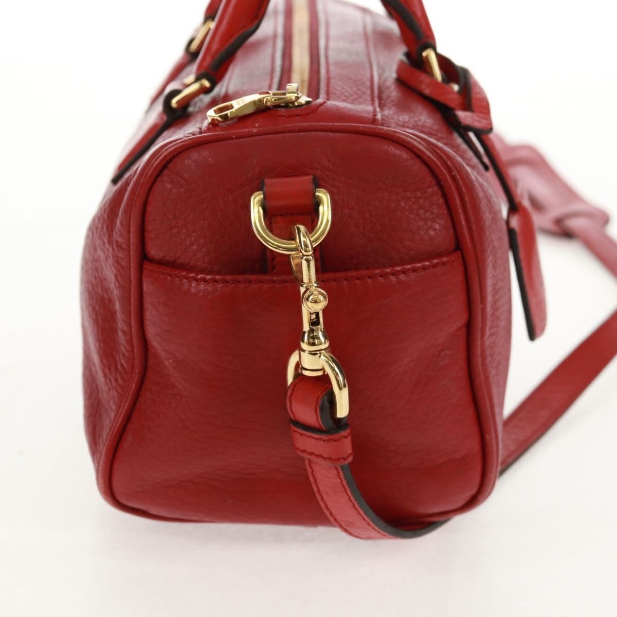 Loewe Anagram handbag Leather, RED, LEATHER, Handbag