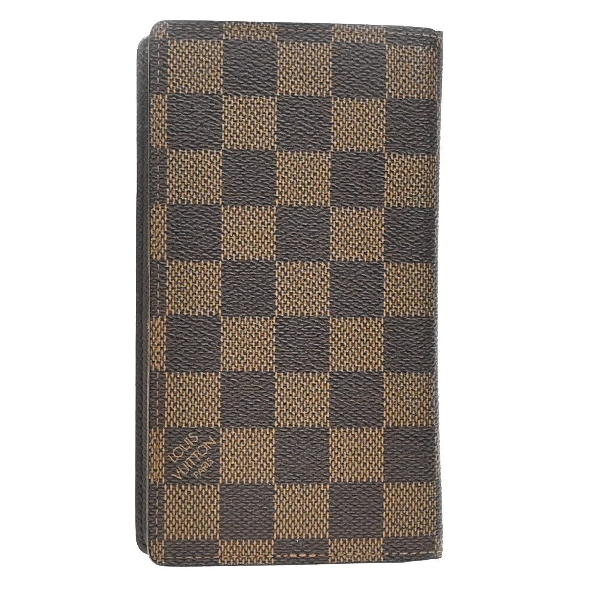 Louis Vuitton Checkbook Cover Damier, BROWN, CANVAS, Wallets
