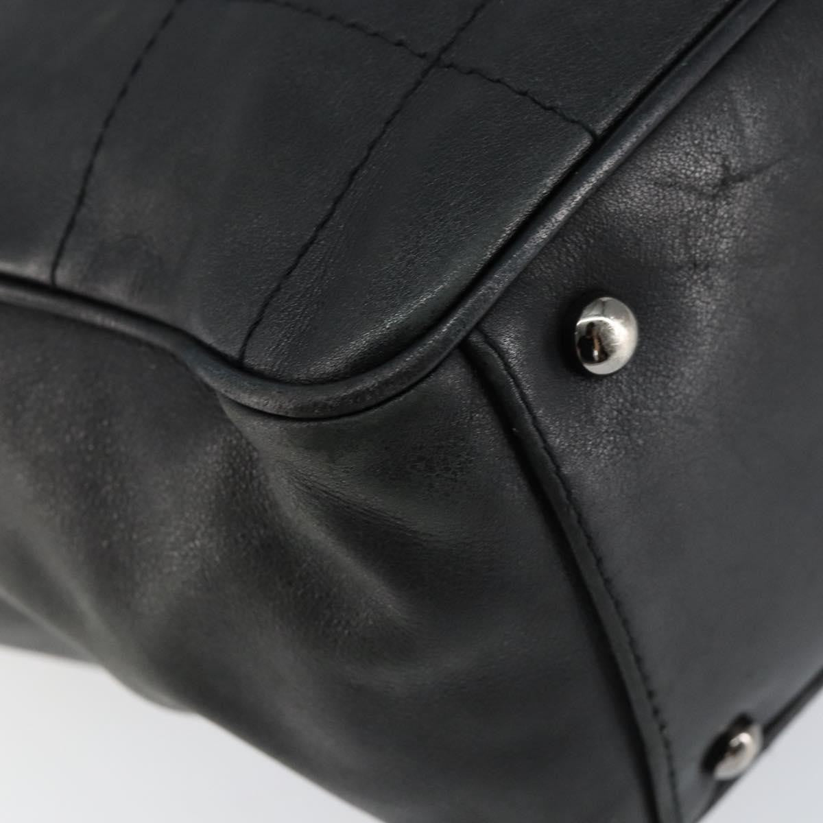 Chanel Square Stitch Tote Quilted Leather, BLACK, LEATHER, Tote bag