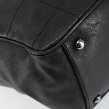 Chanel Square Stitch Tote Quilted Leather, BLACK, LEATHER, Tote bag
