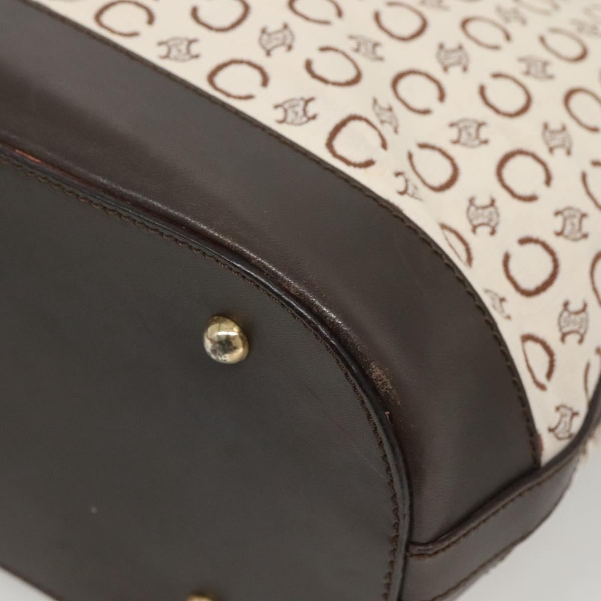 Celine Vintage Macadam Shopper Tote Leather, GOLD, CANVAS, Tote bag