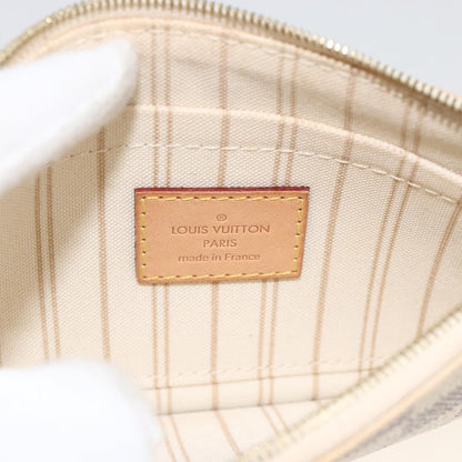Louis Vuitton Neverfull Pochette Damier, WHITE, CANVAS, Clutche & pouche